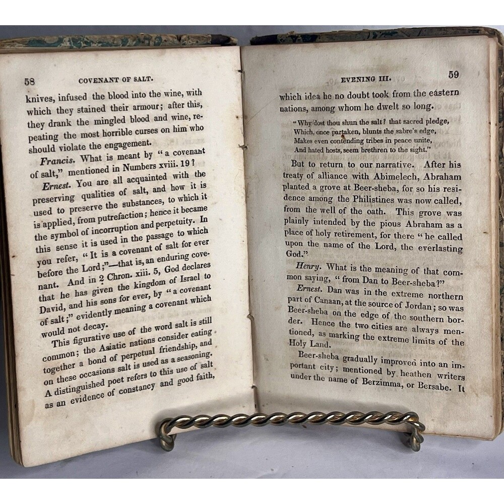 Antique 1830 American Sunday School Union Evening Recreations Bible History Book - Picture 4 of 7